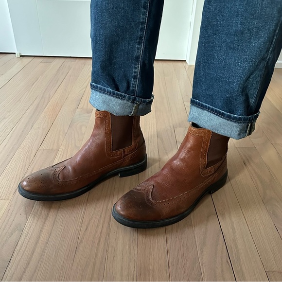 All Saints Brown Leather Western Boots - Picture 4 of 6